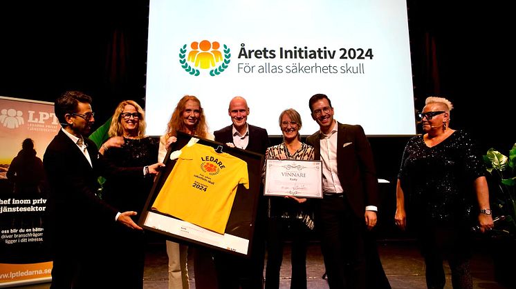 Från vänster: Daniel Lundberg (LPT), Annika Ebersjö, Sofia Hallberg, Joachim Kähler, Pia Höök, Deniz Yordanov (Essity), Lorri Mortensen Mates (LPT).