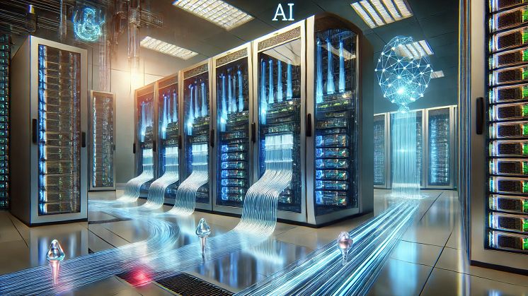 DALL·E 2024-10-22 15.55.42 - A high-tech futuristic scene illustrating AI-driven computer technology combined with liquid-cooled data center solutions. The image shows a modern da.webp