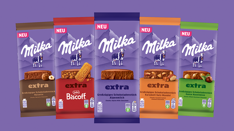 Entdecke die neue Tafel von Milka mit dem EXTRA an Genuss!