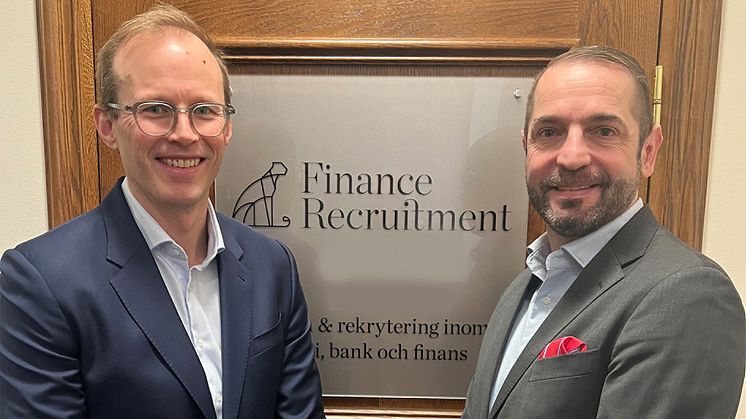 Finance Recruitments VD, Eoin Laird tillsammans med Managing Director för Göteborg, Stefan Begall. 