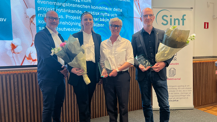 Carl Aschan tillsammans med Rebecka Gustafsson, Mikaela Rustén (A+A) och Andreas Andersson Eliasson Plast
