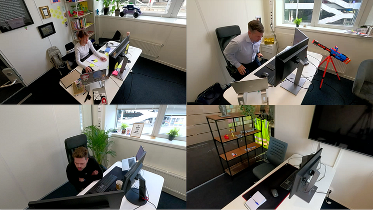 De fire ansatte på Horde-kontoret er klar for å ta imot støt fra brukerne.