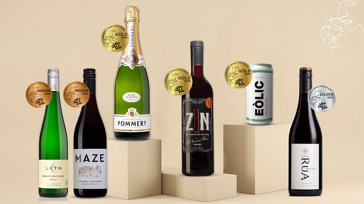 Guld, silver och brons till Domaine Wines viner i Vinordic Wine Challenge 2025.