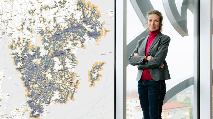 – Vi är mycket stolta över att kunna erbjuda 5G-täckning till ännu fler orter i landet, säger Maria Jonsson, nätchef på Tre Sverige. 