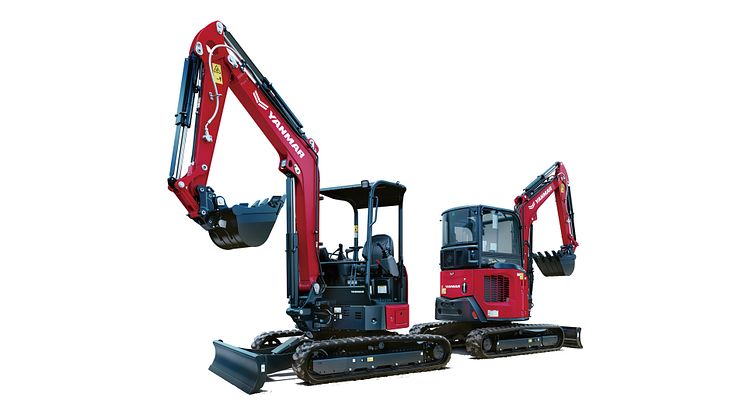 The new model Yanmar ViO30-7 and ViO35-7 zero tail-swing excavators.