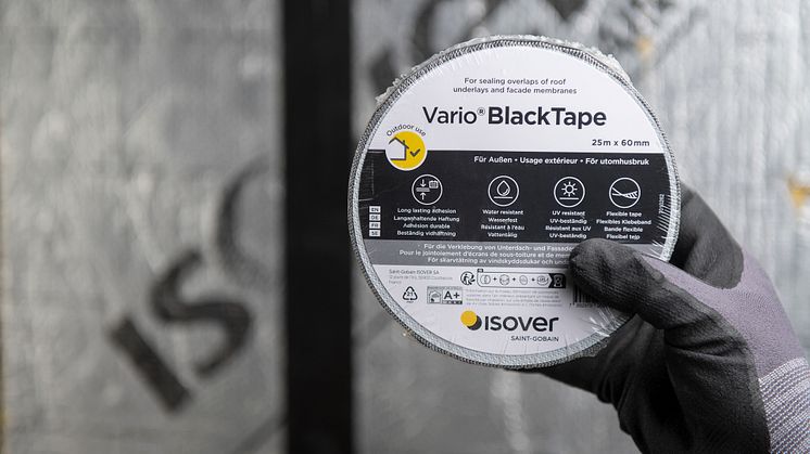 Isover Vario BlackTape står emot tuffa väderförhållanden och UV-exponering upp till 12 månader