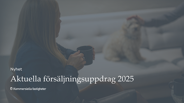Aktuella försäljningsuppdrag 2025