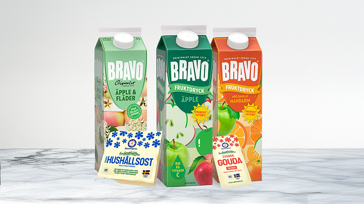Sveriges älskade juicevarumärke Bravo släpper två nya fruktdrycker och låter en mycket omtyckt limited edition bli permanent i sortimentet, samtidigt lanseras också Skånemejeriers uppskattade hushållsost och Gouda i nya, smidiga förpackningar.