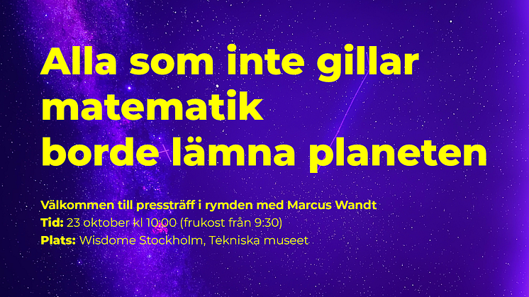 Tekniska storsatsar på STEM med Saab som ny huvudpartner. Pressträff i rymden med Marcus Wandt