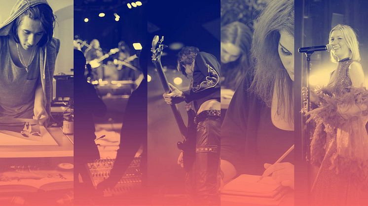 Elever på Film & Musikgymnasiet i Norrköping  som spelar och sjunger.