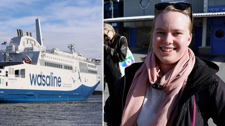 Linn Kantola var en av de finländska sjuksköterskestudenterna som reste över Kvarken för studiebesök. Foto: Daniel Marklund