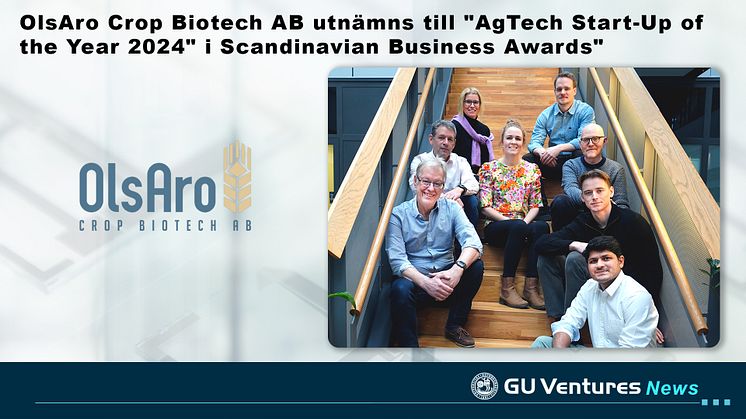 OlsAro Crop Biotech AB utnämns till "AgTech Start-Up of the Year 2024" i Scandinavian Business Awards"