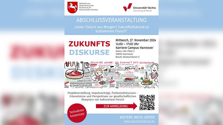 „Unser Fleisch von morgen? Zukunftsdiskurse zu kultiviertem Fleisch“: Professur für Wirtschaft und Ethik der Universität Vechta lädt zur Abschlussveranstaltung in Hannover ein