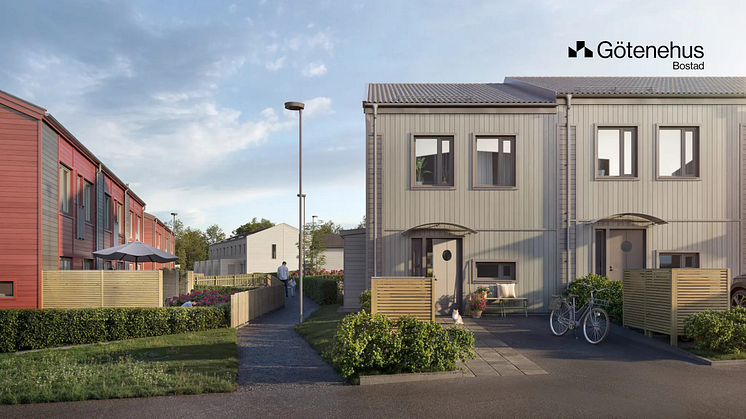 Rendering av fasad i Almas Trädgård, Samset. 