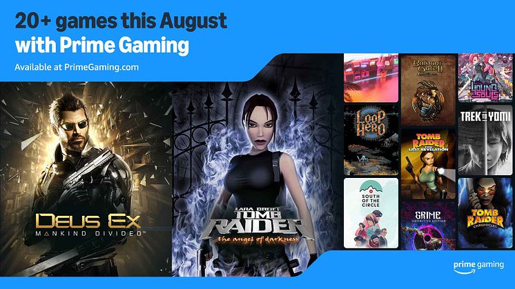Prime Gaming August Content Update - Tomb Raider: The Angel of Darkness & More