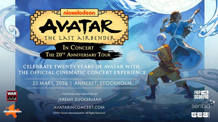 Succén Avatar: The Last Airbender In Concert – The 20th Anniversary Tour kommer till Stockholm!