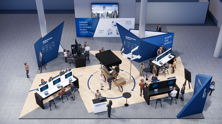 ALLPLAN präsentiert auf der diesjährigen BIM World Munich sein umfangreiches Lösungsportfolio für Architekten, Ingenieure, Fertigteilplaner und Bauunternehmer. Copyright: ALLPLAN