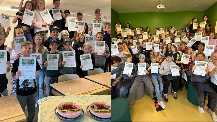 Årets vinnare är elever i årskurs 5 på Furutorpskolan i Hässleholm och årskurs 5 på Kvibergsskolan i Göteborg.