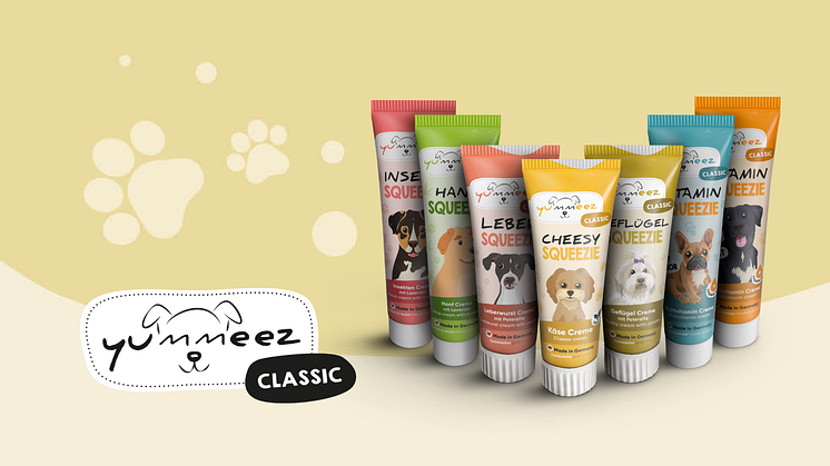 Neue Snacktuben yummeez CLASSIC SQUEEZIES begeistern Hundehalter