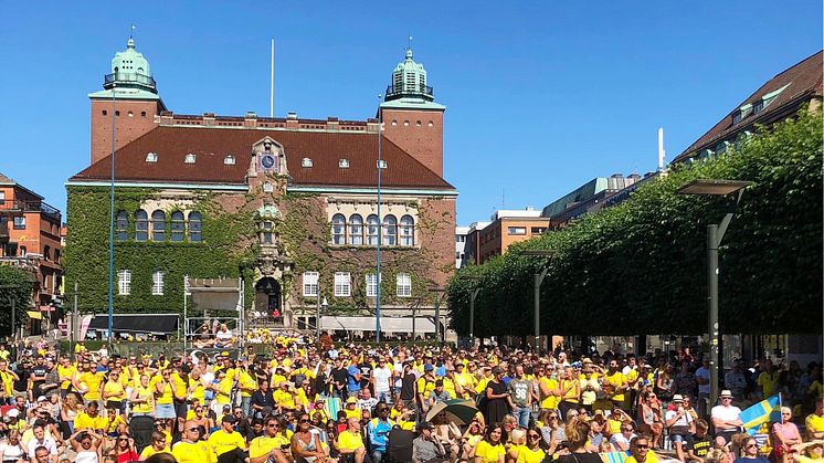Storbildsvisning på Stora torget i Borås