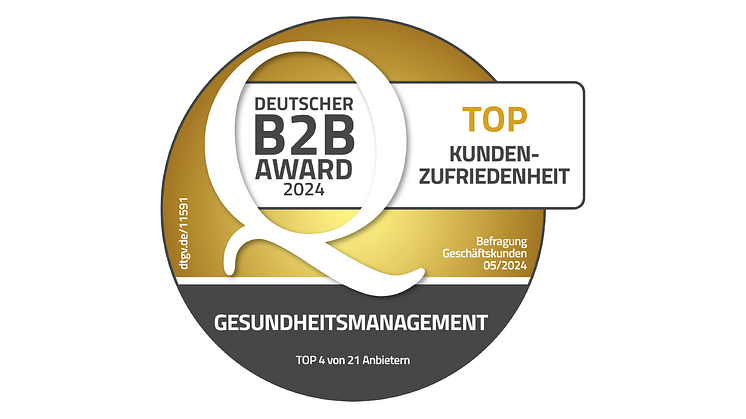 PIMA Health Group ausgezeichnet mit dem „Deutschen B2B-Award 2024 - TOP Kundenzufriedenheit“ 