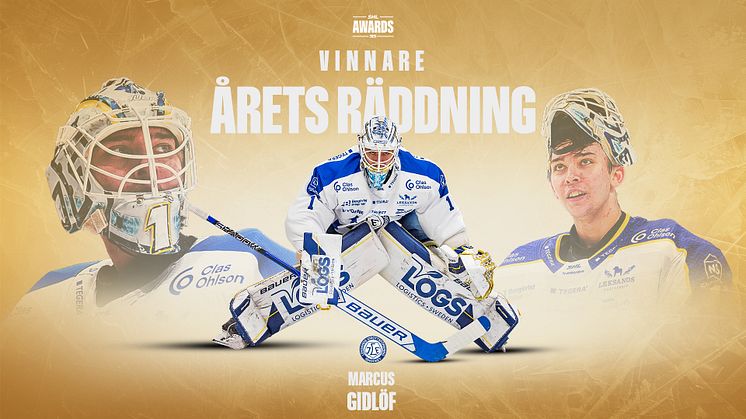 Marcus Gidlöf vinnare i Årets Räddning i SHL 2024/25!