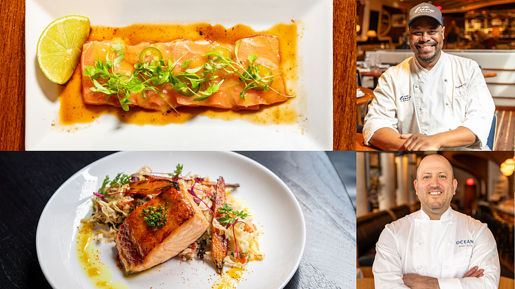 Suksessfull "Sea to Table"-kampanje i New York førte til gjev pris for Norges sjømatråd. Her med chef Preston Clark fra Lure Fishbar og chef Andy Kitko fra restauranten Oceans.
