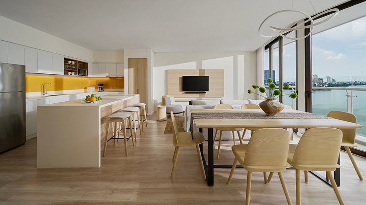 PARKROYAL Serviced Suites Hanoi three-bedroom serviced suite overlooking the West Lake.
