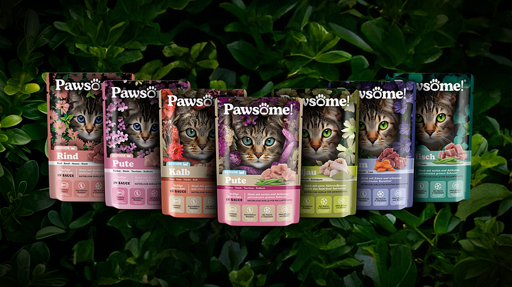 Pawsome bringt sieben neue Geschmacksrichtungen für Katzen