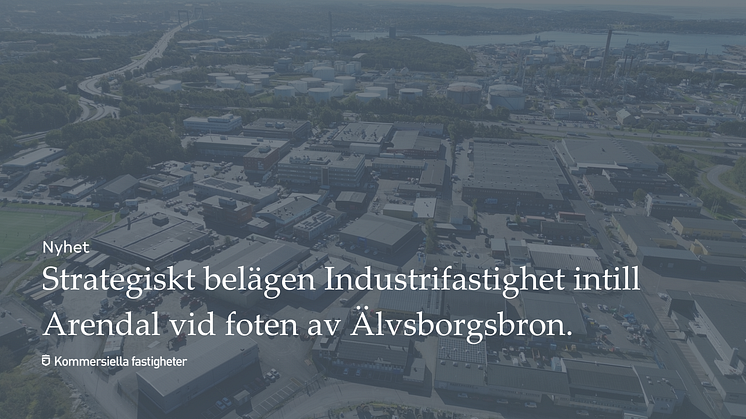 Strategiskt belägen Industrifastighet intill Arendal vid foten av Älvsborgsbron. 