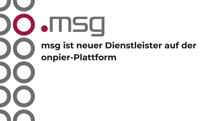 msg ist neuer Dienstleister auf der onpier-Plattform