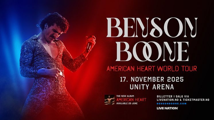 POPSENSASJONEN BENSON BOONE TIL UNITY ARENA!