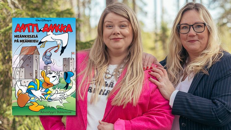 Kalle Anka på meänkieli med Linnea Huhta och Maria Vanhapiha Bergström. Foto: Sanne Pantzare