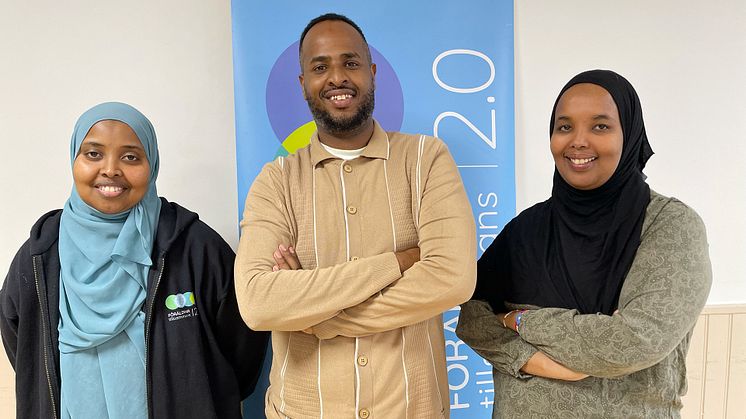 Från vänster: Rahma Ali, föräldracoach på Föräldrar tillsammans 2.0, Faysal Malaaq, förälder och Hani Mohamed, förälder.