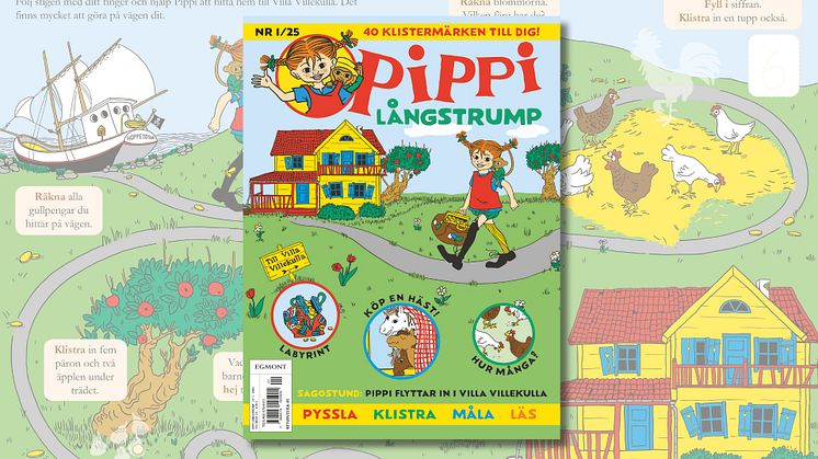 Bild på den nya aktivitetstidningen med Pippi Långstrump.