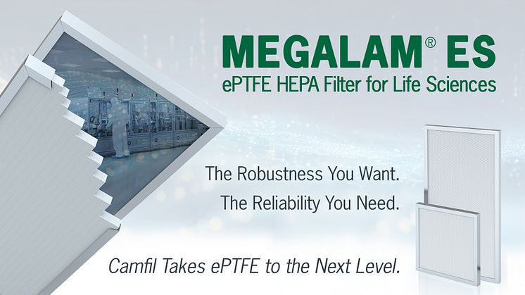 Camfil USA unveils Megalam® ES, a durable, energy-saving ePTFE HEPA filter designed for critical life sciences applications, offering unmatched strength, risk mitigation, and energy efficiency.