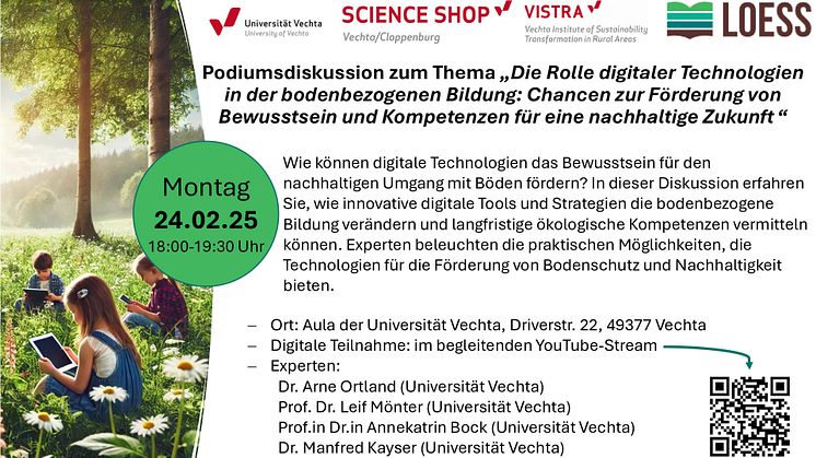Podiumsdiskussion | „Die Rolle digitaler Technologien in der bodenbezogenen Bildung: Chancen zur Förderung von Bewusstsein und Kompetenzen für eine nachhaltige Zukunft “