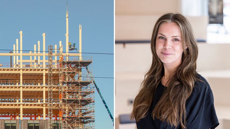 Bild: Habitat 7, kontorshus i massivträ av NCC och Krook & Tjäder. Maria Tjäder, hållbarhetsspecialist, Krook & Tjäder.