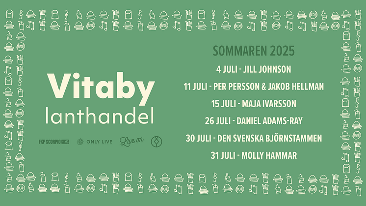 En fantastisk konsertsommar på Vitaby Lanthandel väntar!