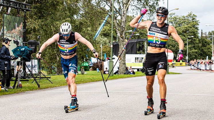 Edvin Anger spurtade till sig segern i det 48 km långa Alliansloppet 2024. Foto: Trollhättan Action Week.