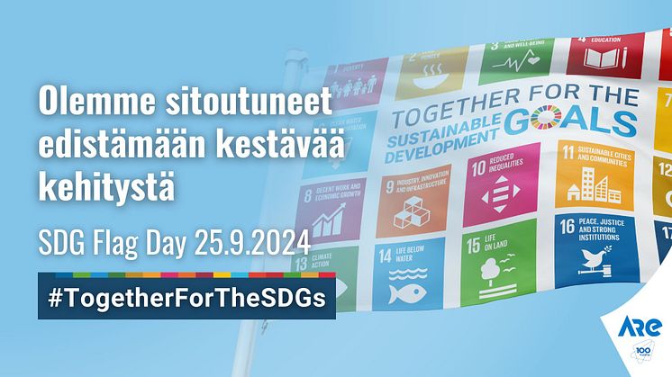 ARE liputtaa kestävän kehityksen puolesta SDG Flag Day -liputuskampanjassa