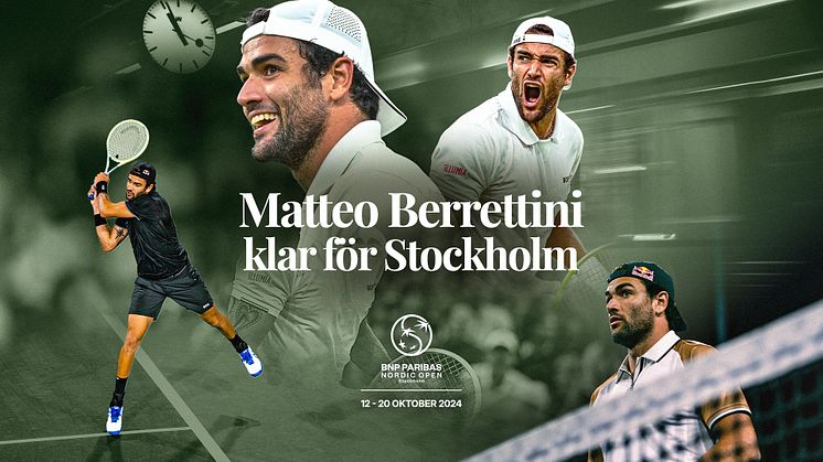 Wimbledonfinalisten Matteo Berrettini är klar för BNP Paribas Nordic Open.