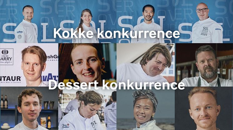 De konkurrerende kokke ved kokke-og dessert konkurrencen til Sol Over Gudhjem