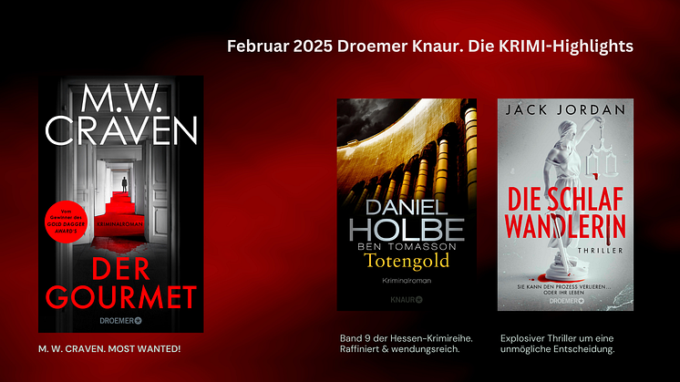 Mörderisch gut - die Top-Krimis im Februar bei Droemer Knaur