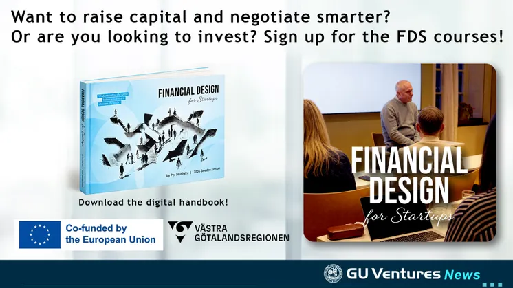 The image is a montage. Pictured: author and serial entrepreneur Per Hulthén, who leads the Financial Design for Startups 