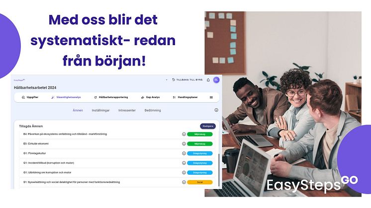 EasyStepsGO systemstöd som förenklar arbetsprocessen!