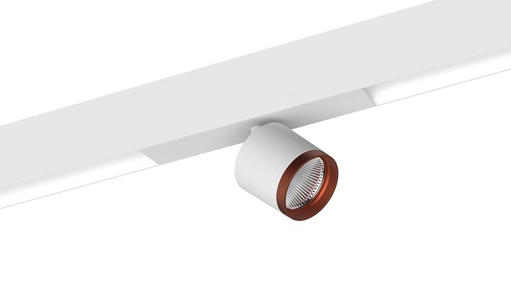 Modulares Lichtsystem mit ORYO-Strahler und Lichtkanal in flexibler Kombination.