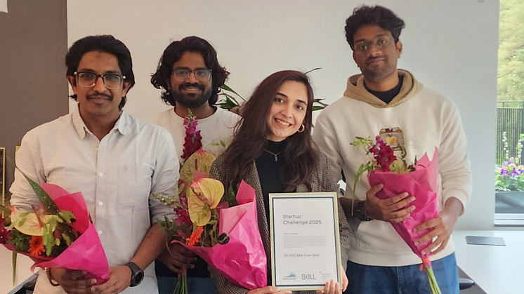 Teamet bakom SQUARE. Från vänster: Prajwal Mahesh Palled, Deepak A Bellikatti, Zainab Fatima Bokhari och Aditya Mocherla.