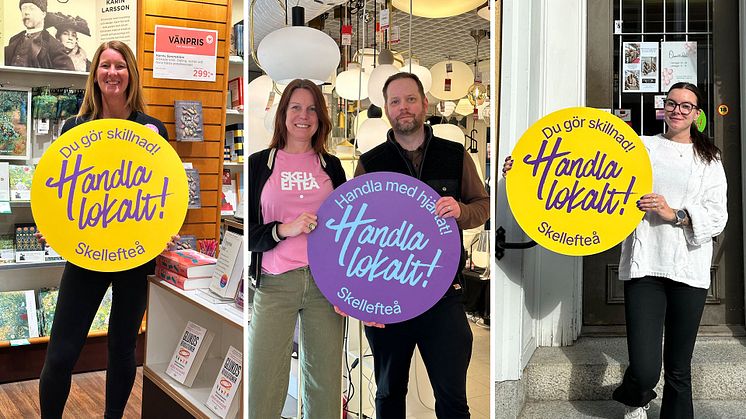 Fr. v: Anneli Lundqvist, Akademibokhandeln, Maria Rautio, Visit Skellefteå, Mattias Ståhl, Ljusexperten, Sanna Karjalainen, Partaj