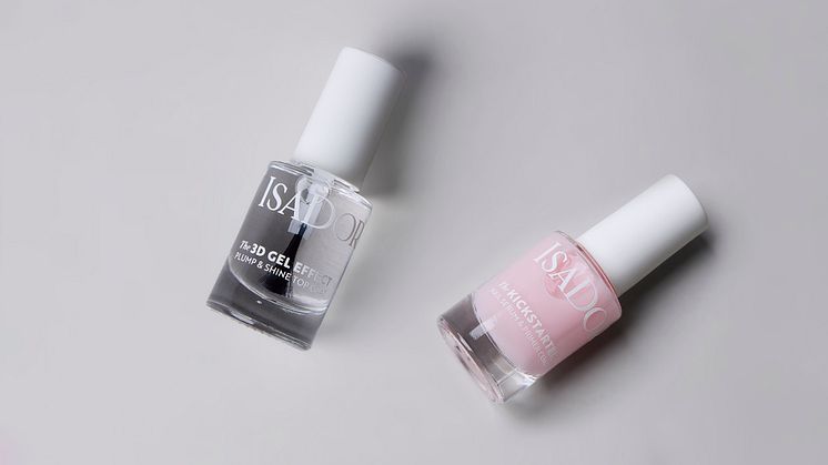 The 3D Gel Effect Plump & Shine Top Coat and The Kickstarter Nail Serum and Primer Coat – two products that combine care and beauty for strong, fresh nails.